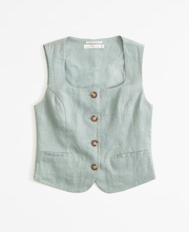 The A F Mara Premium Linen Vest Set Top