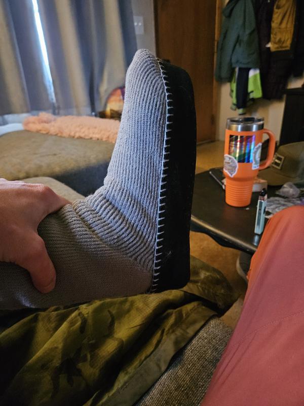 Toes stick out half an inch further than the heating pad.