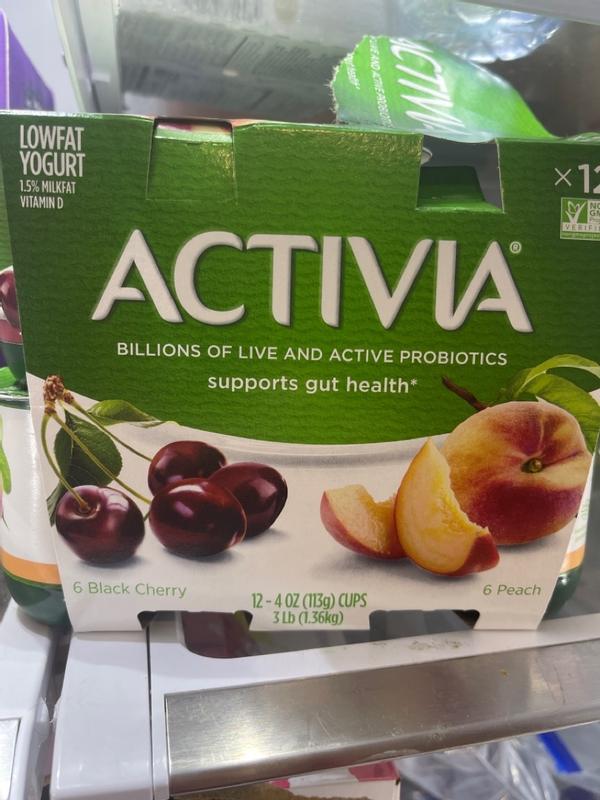 Activia Peach Lowfat Yogurt, 4 Ounce -- 24 per case.