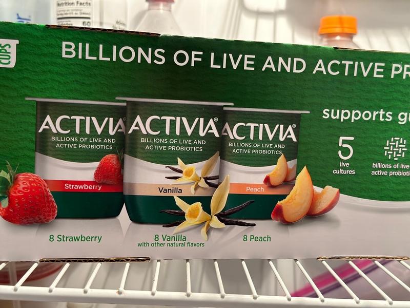 Activia Light Strawberry Peach Blueberry Probiotic Yogurt (4 Oz, 24 Per  Case)