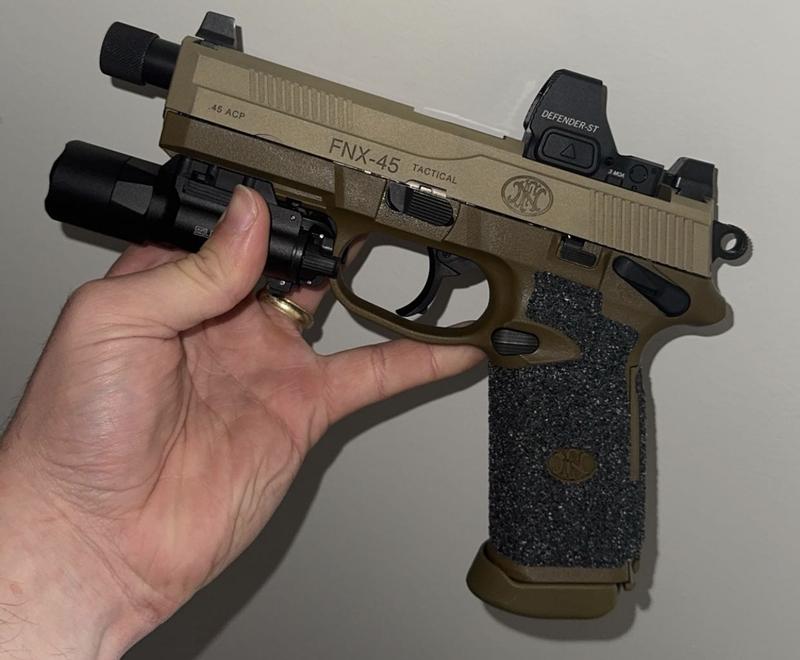 FN FNX-45 Threaded FDE NS 45 ACP Full-Sized 15-Round Pistol | Academy