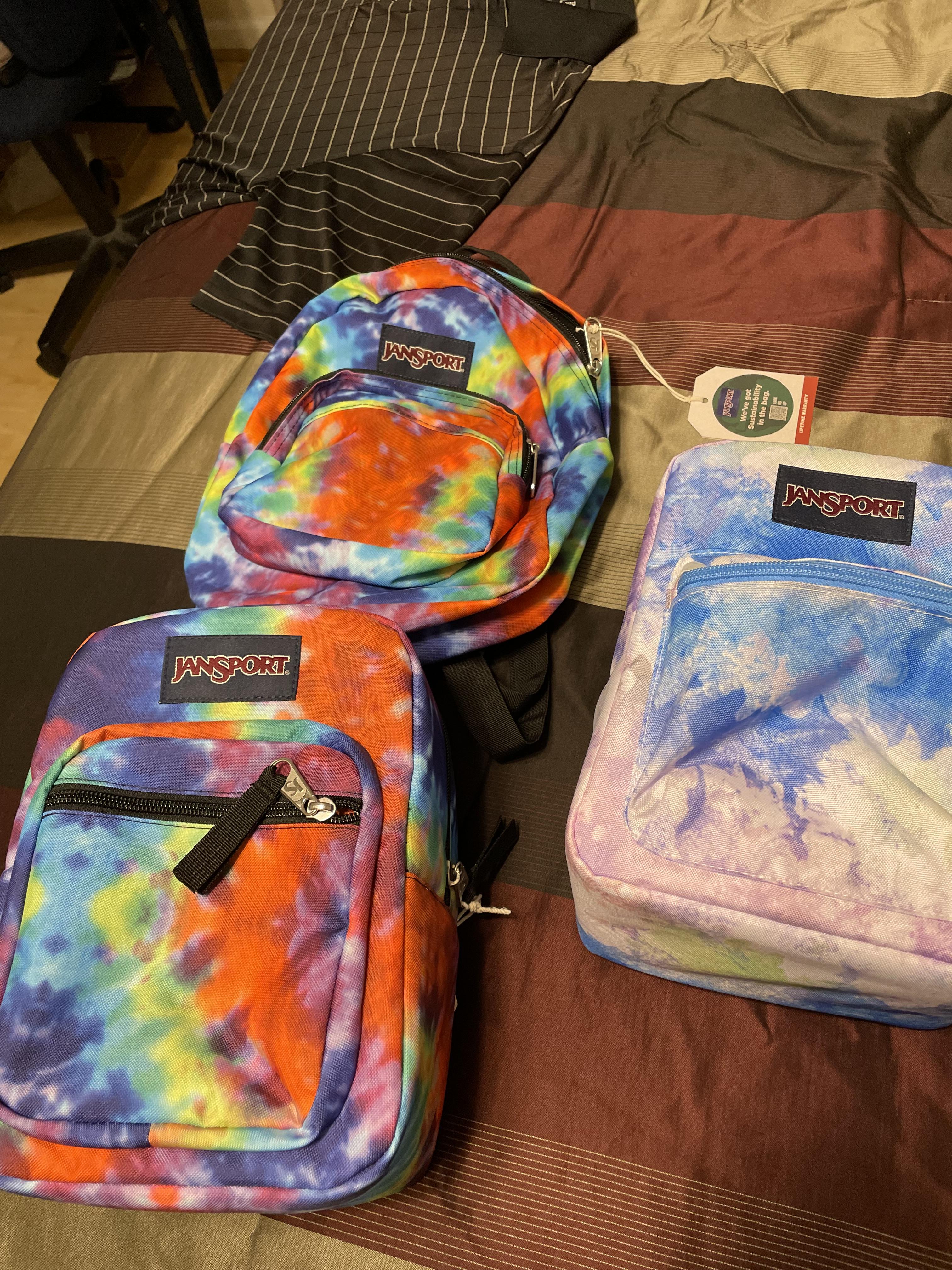 dye a jansport backpack Right Pack Expressions book bag/day pack leather bot  The Extra Mile Outdoor Gear & Bike Two large main compartments offer ample storage for your supplies JanSport Rainbow Tie Dye School