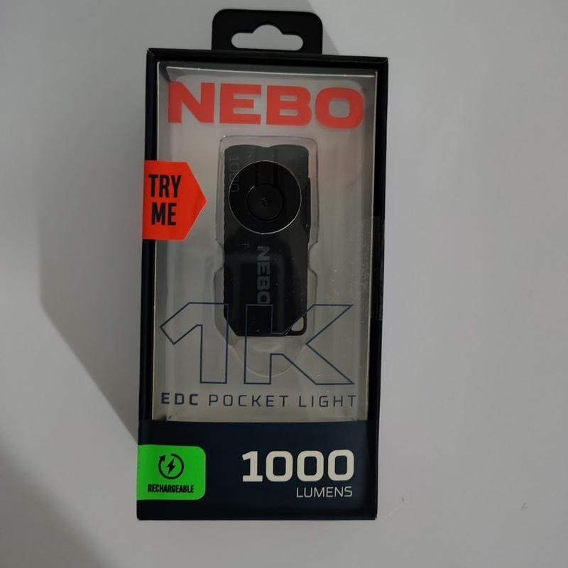 nebo 1000-lumen pocket sized flashlight 1k EDC Light or being prepared every day TORCHY Rechargeable Pocket Flashlight
