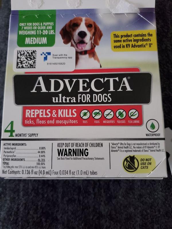 Advecta Ultra Flea Tick Mosquito Treatment for Small Dogs 5-10 lbs