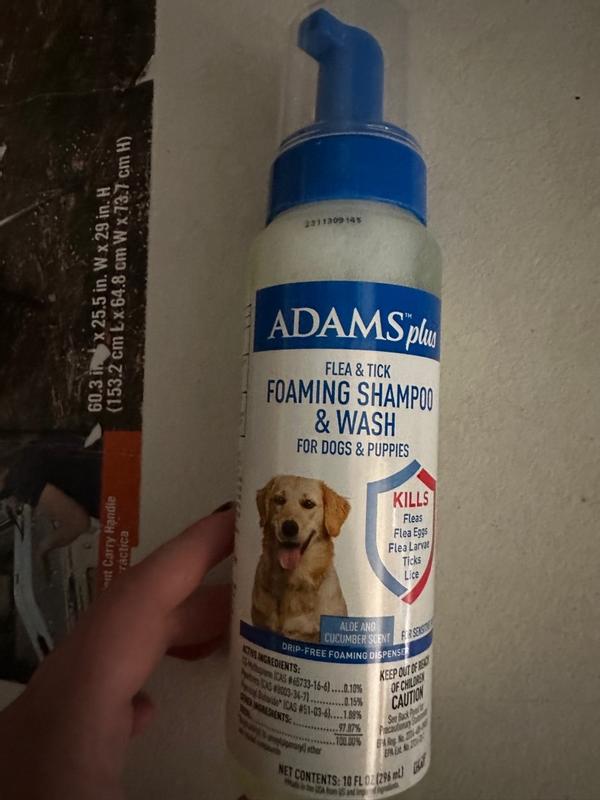 Adams Plus Flea Tick Foaming Shampoo Wash for Cats Kittens 10 fl Petsense