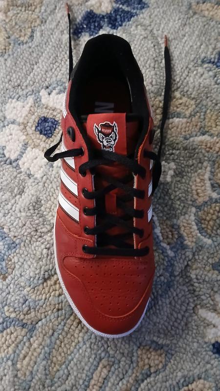 Customer photo for "Great shoes to match any NCSU outfit."