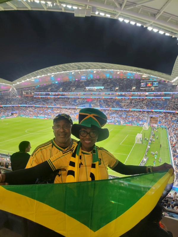 Customer photo for "I love my Reggae Girlz Jersey!!!!"