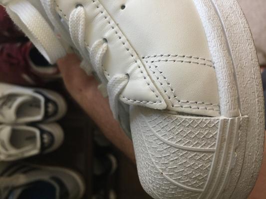 Customer photo for "Look really good (style) but my pair had areas of poor construction."