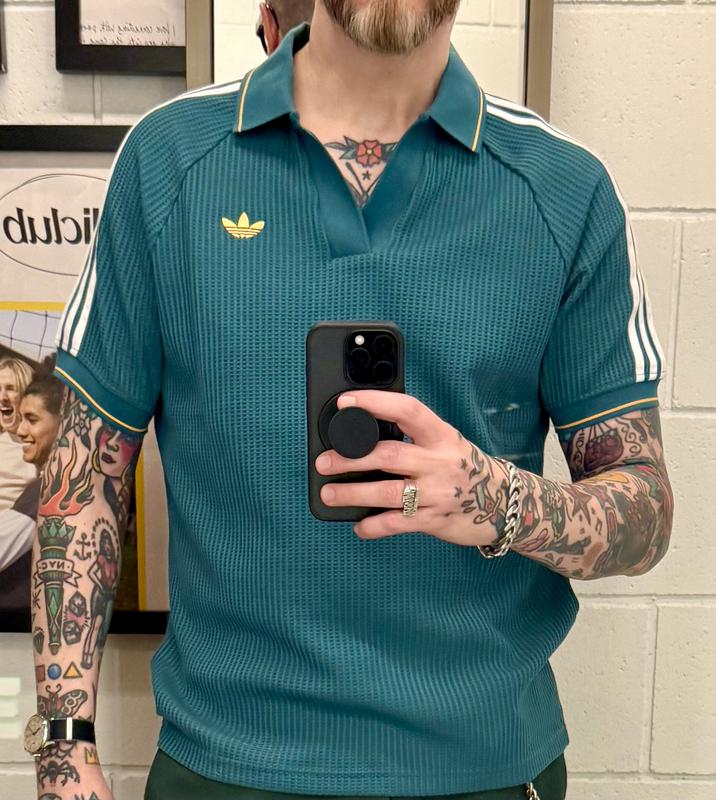 adidas Originals Men's Waffle Knit Polo Shirt