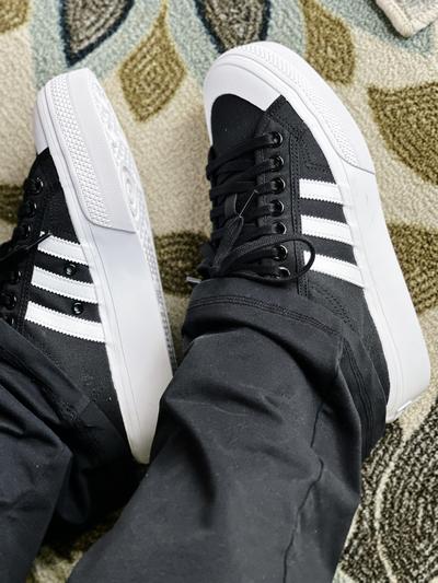 adidas gazelle silver green womens Adidas Womens Nizza Platform Sneakers White/Black main image 1