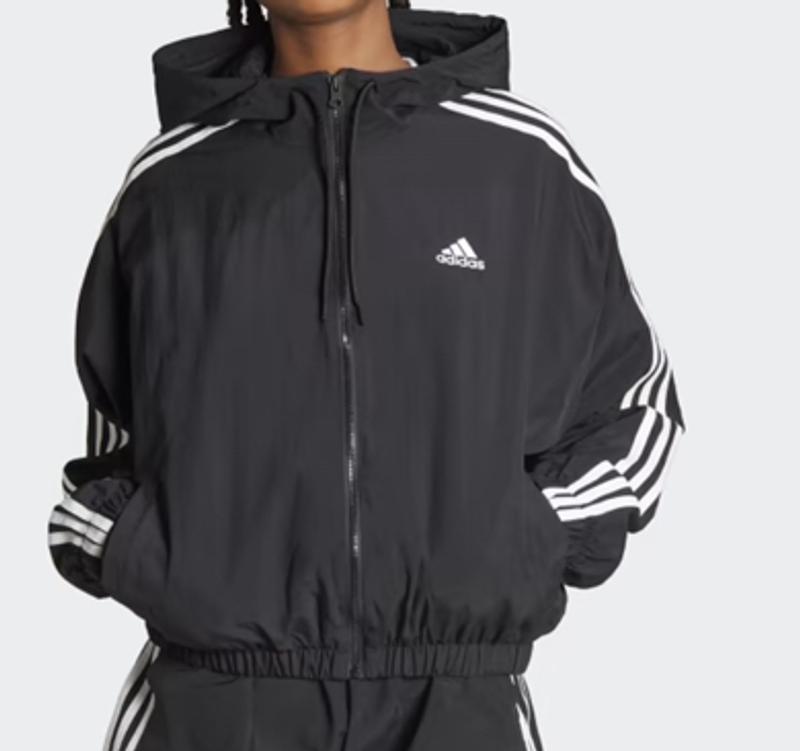 Adidas women's windbreaker jacket black online