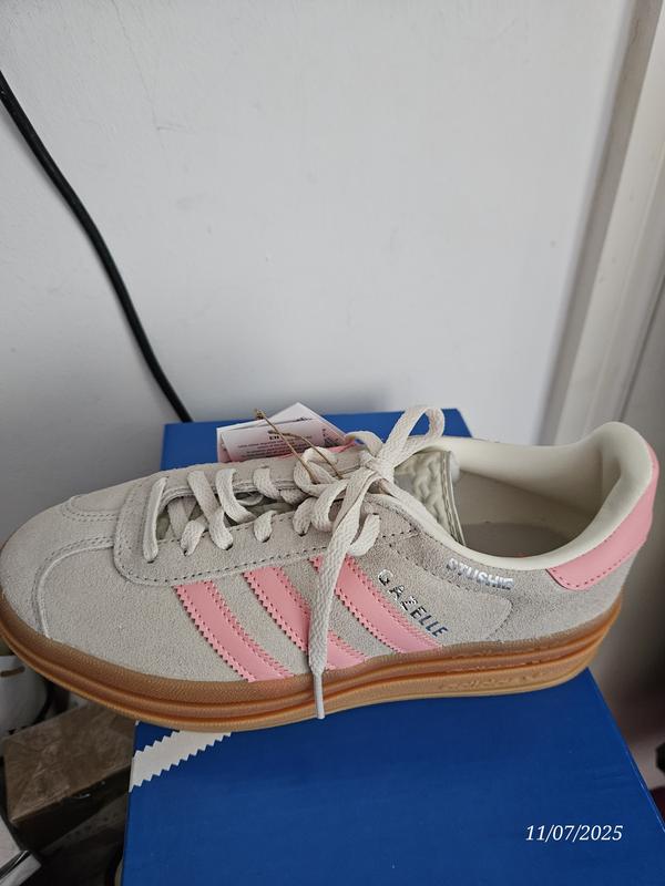 adidas Originals Gazelle Bold Girls' Leather Suede Shoes - Beige
