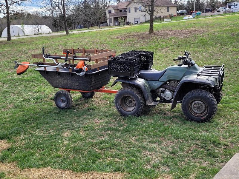 Utility 18 Poly Cart behind ATV