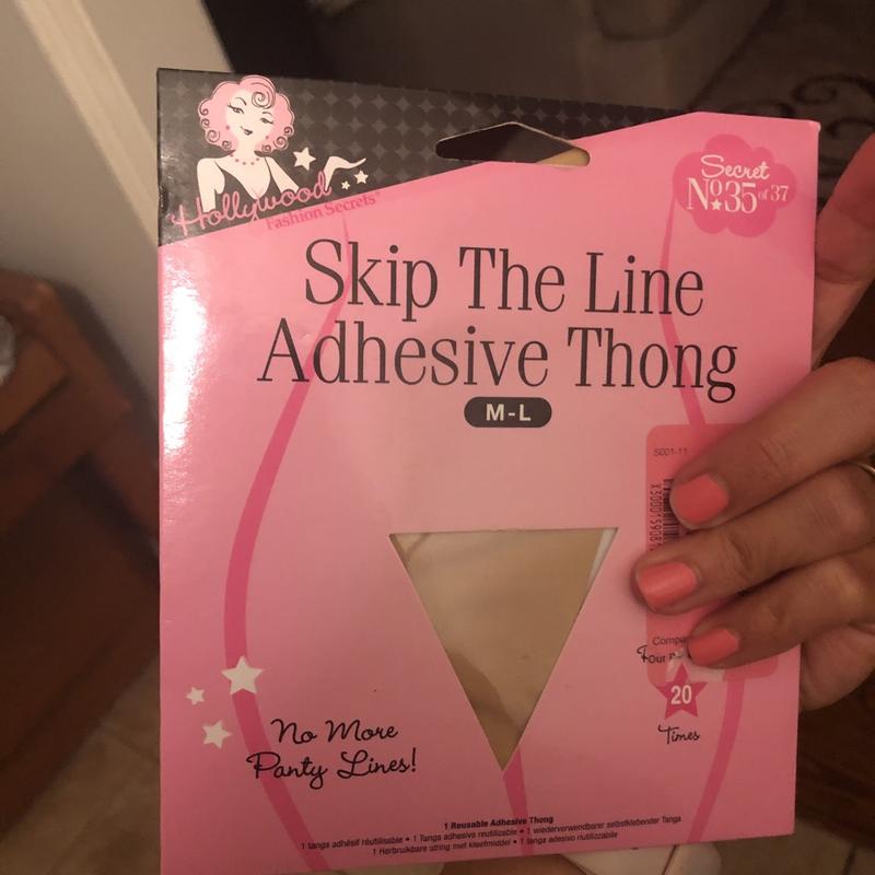 Hollywood Fashion Secrets Skip The Line Adhesive Thong Xs S