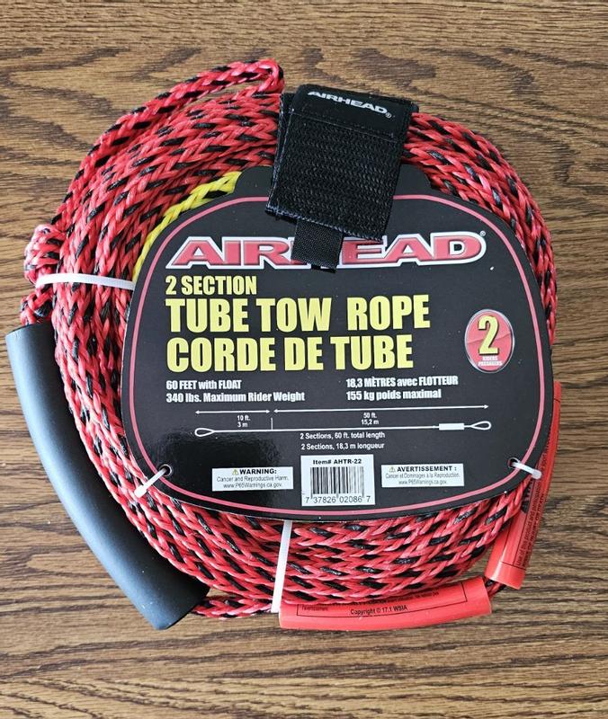 Airhead AHTR-6000 60 ft Tow Rope 6 Rider Inflatable Tube