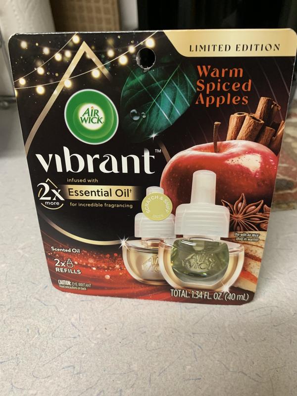 Air Wick Scented Oil Air Freshener Twin Refill Apple Cinnamon Medley (2X.67) Oz.