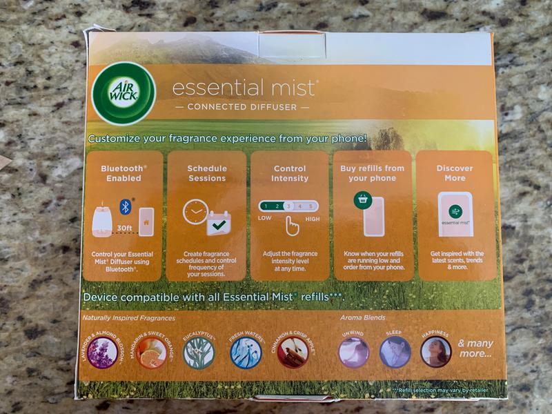 How does the Air Wick Essential Mist device work? 