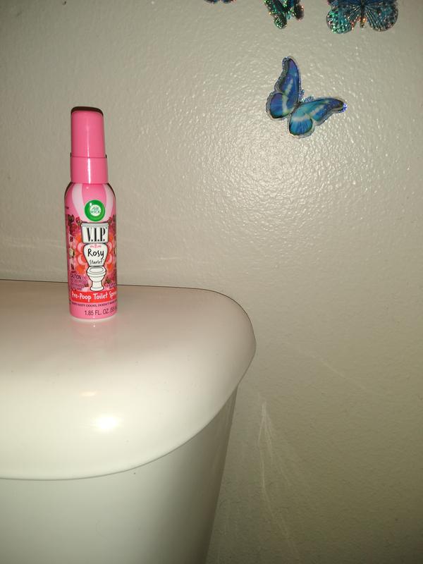 Air Wick V.I.P. Pre-Poop Toilet Spray, 1.85 oz (Travel Size), Rosy Starlet  Scent, up to 100 Uses, Contains Essential Oils 