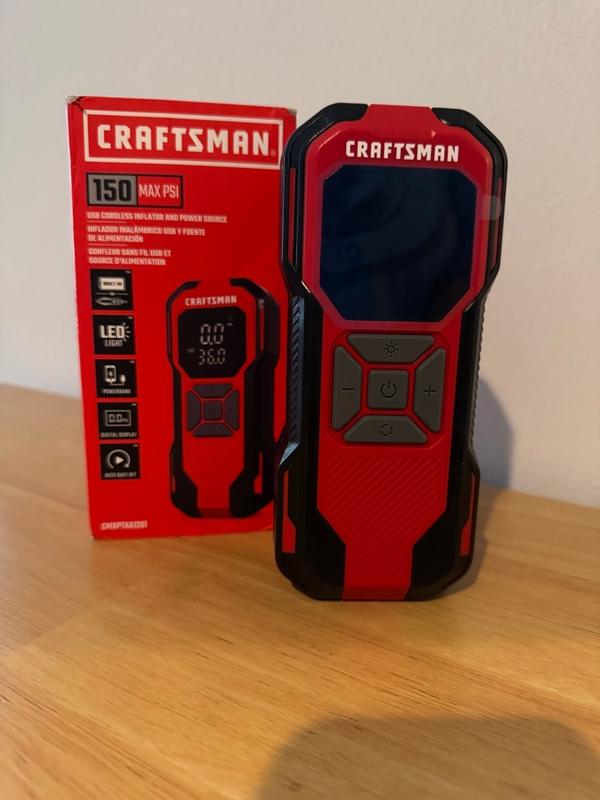 CRAFTSMAN PORTABLE AIR INFLATOR RECHARGEABLE 6000mAh USB C 12