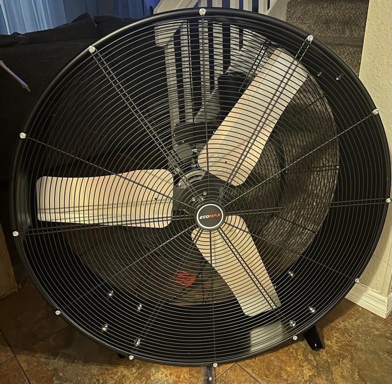 Ecomax 36-in High Velocity Indoor/Outdoor Industrial Fan, in Black in ...