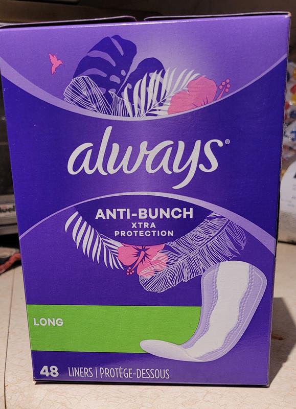 Always Anti-Bunch Xtra Protection Daily Liners Extra Long Absorbency  Unscented
