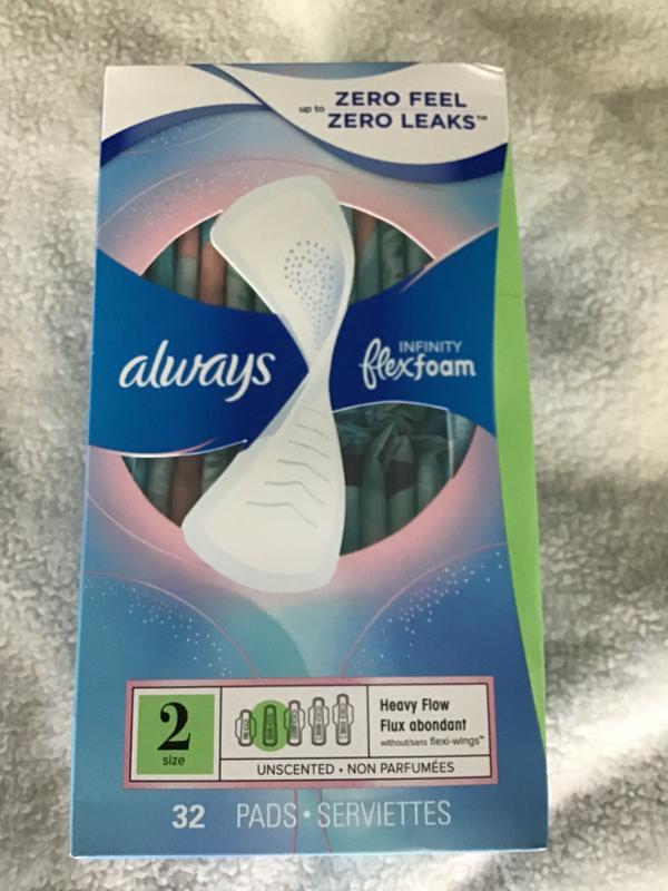 Always Infinity Feminine Pads for Women, Size 2, Heavy, without