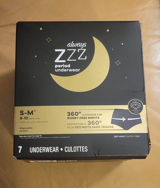 Always ZZZ Overnight Disposable Period Underwear - S/M, 7 ct