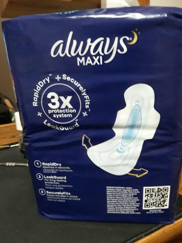 Procter & Gamble Always® Maxi Pads with Wings, Extra Heavy, Overnight,  Unscented, Size 5, 20 Per Box, 6/Case, 120 Total, PGC17902