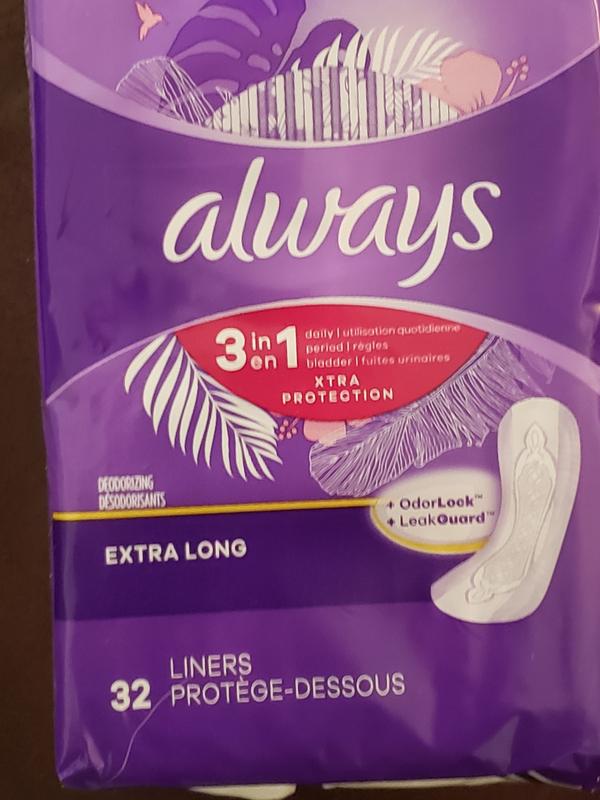 Always 3-in-1 Liners, Extra Long Length Extra Long