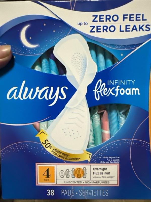 Always Infinity Pads, Extra Heavy Overnight, with Wings Unscented