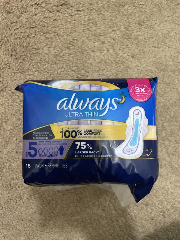 Always Ultra Thin Pads Size 5 Extra Heavy Overnight Absorbency