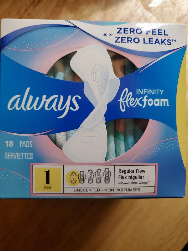 Always Infinity Feminine Pads for Women, Size 3, Extra Heavy Flow, with  wings, Unscented, 28 CT 