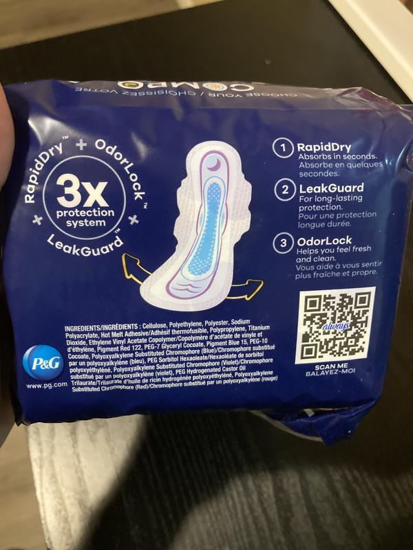Always Ultra Thin Overnight Pads with Flexi-Wings, Extra Heavy Overnight  Unscented, Size 5 (ct 46)