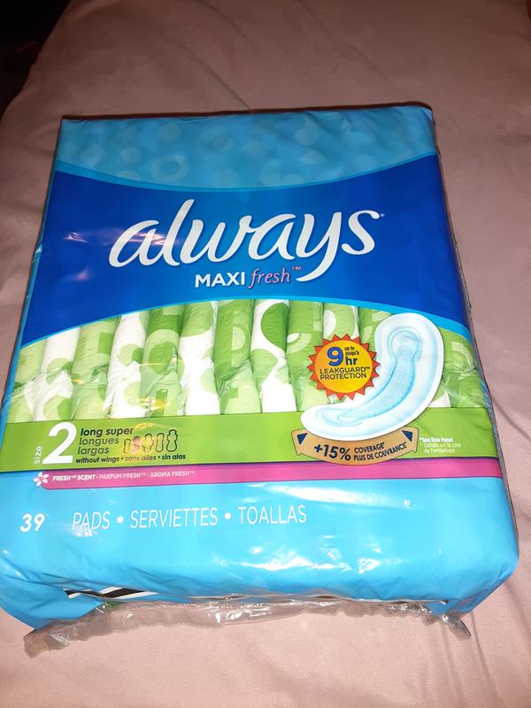 Always Maxi 42-Count Unscented Menstrual Pad without Wings Size 2