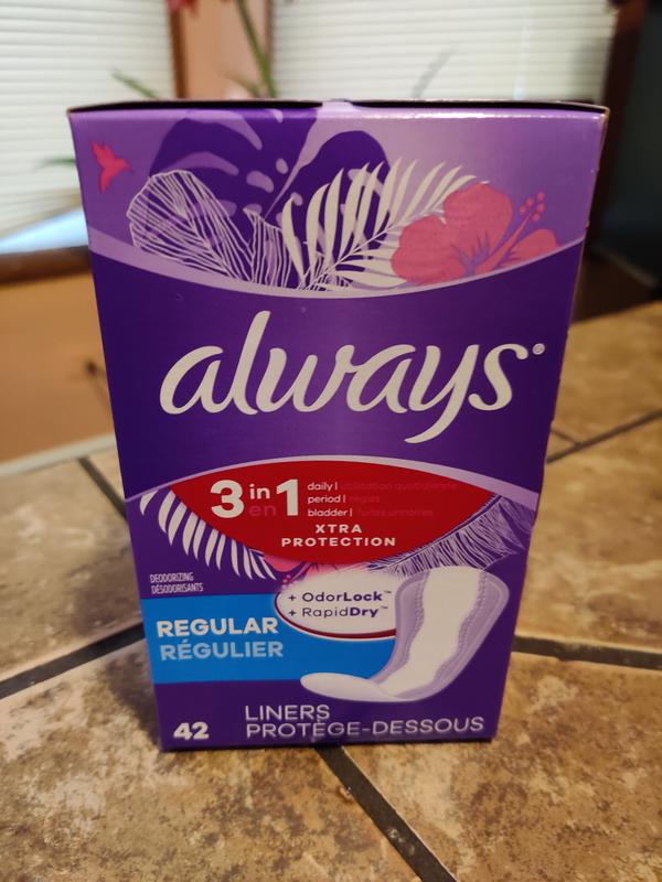Always Xtra Protection 3-in-1 Daily Panty Liners Extra Long 60 CT