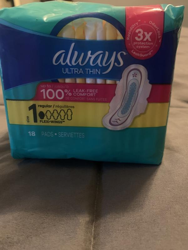  Always Ultra Thin Feminine Pads with Wings for Women