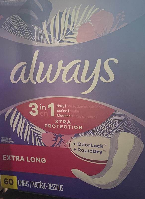 Always Anti-Bunch Xtra Protection Daily Liners, Extra Long Length