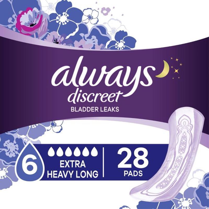 Always Discreet Adult Incontinence Pads for Women, Extra Heavy