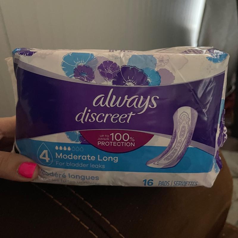 Always Discreet Pads, Moderate 4, Lightly Scented 66 ea, Incontinence
