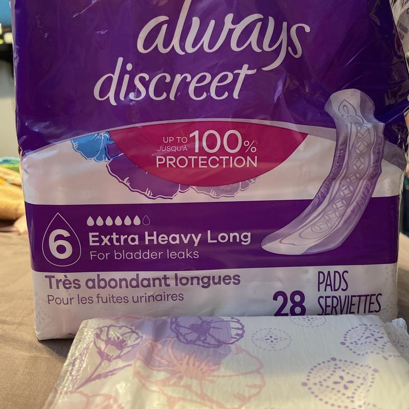 Always Discreet Incontinence and Postpartum Pads for Women, Extra