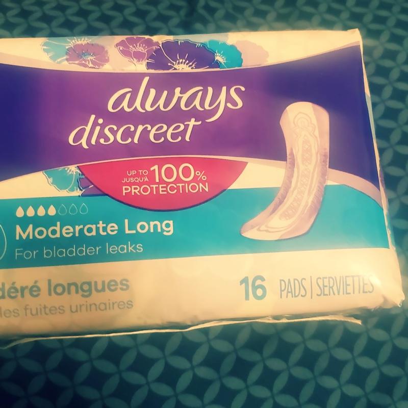 Always Discreet Incontinence Pads for Women and Postpartum Pads, Moderate,  198 CT, up to 100% Bladder Leak Protection (Packaging May Vary)