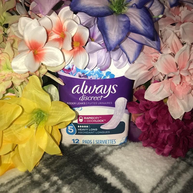 Always Discreet Adult Incontinence Pads for Women, Heavy Absorbency,  Regular Length, Postpartum Pads, 48 CT