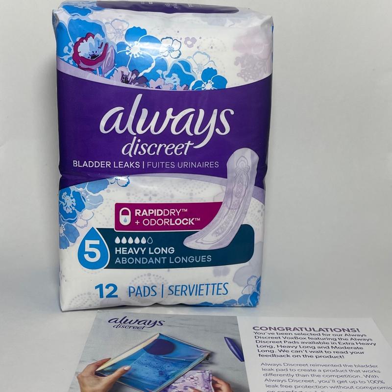 Always Discreet Incontinence Pads, Moderate Absorbency, Regular Length, 66  CT 