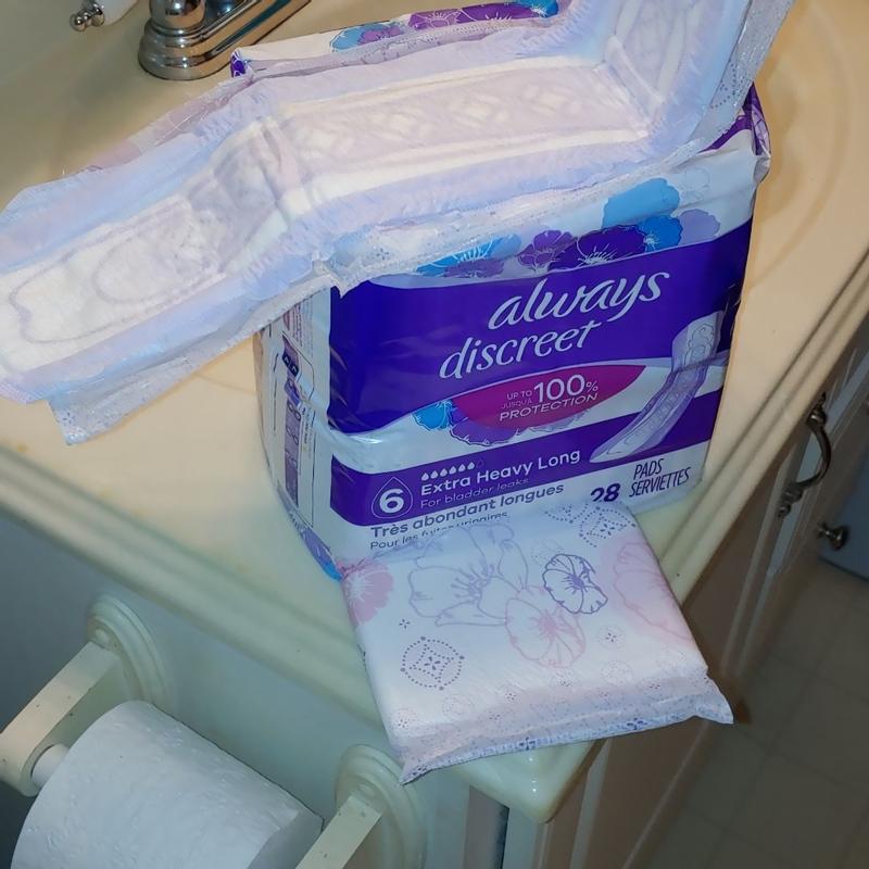 Always Discreet Extra Heavy Long Incontinence and Postpartum Pads