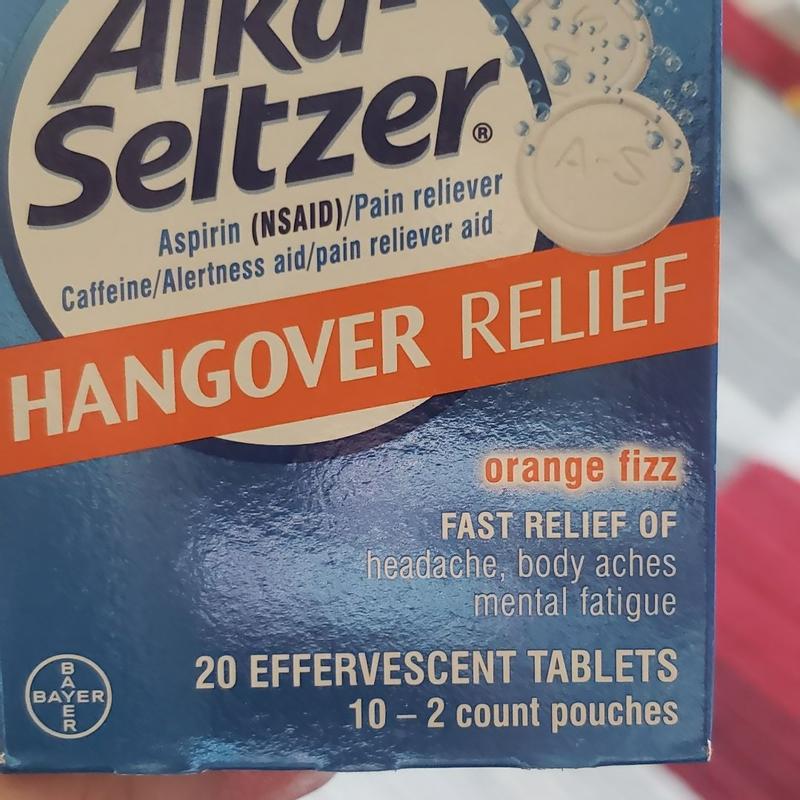 Alka-Seltzer Hangover Relief Effervescent Tablets Formulated for Fast  Relief of Headaches, Body Aches and Mental Fatigue 20ct