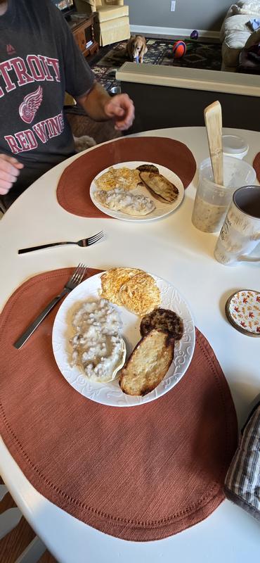 Eggs, sausage, sourdough toast all slipped off the pan like butter!!