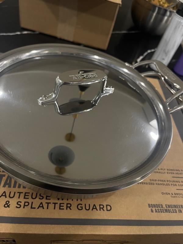 All‑Clad D5 4‑Qt Sautéuse – Lid & Splatter Guard