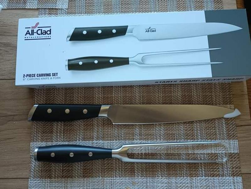  Carving Knife and Fork Set - 8 Inch Professional Meat