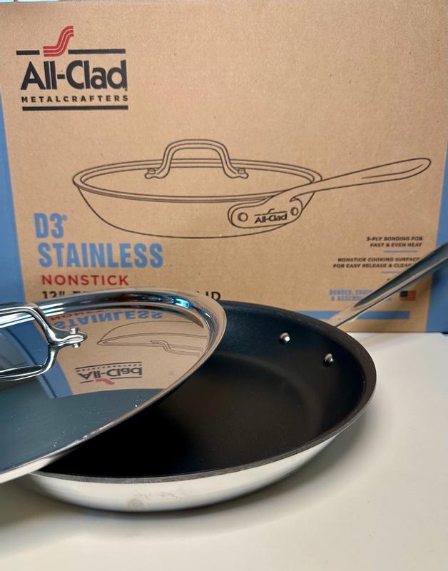 All Clad D3 Nonstick 12 Inch Fry Pan with Lid
