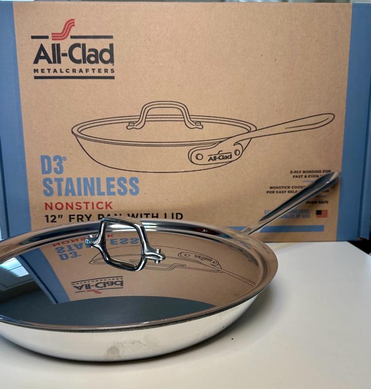 All Clad D3 Nonstick 12 Inch Fry Pan with Lid